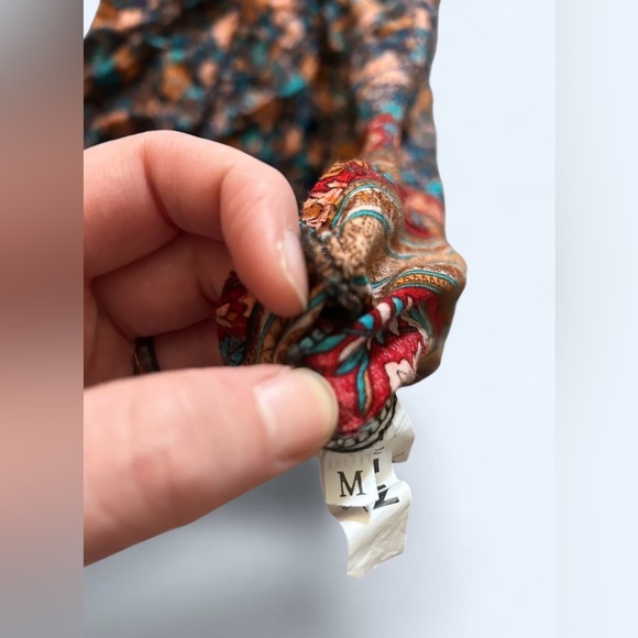 SHEIN Boho Floral Maxi Dress | Short Sleeve Border Print | Size M - Picture 3 of 3